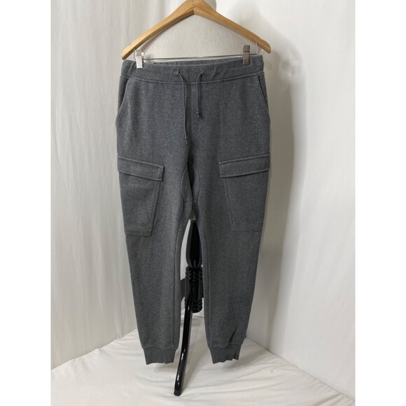 Mens Small Jogger Sweatpants Original Use Grey Drawstring Cargo - Picture 2 of 14